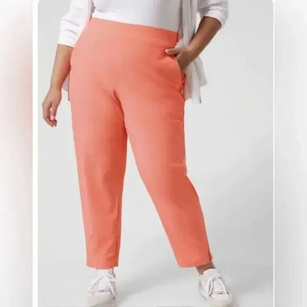 Athleta Brooklyn Ankle Pants Size 26 Sunset Glow Orange Travel Athleisure Comfy